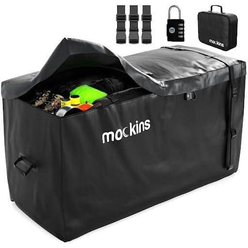 imageMockins 25 CuFt Weatherproof Trailer Hitch Cargo Carrier Bag  60quotx24quotx31quot Waterproof Cargo Bag for Hitch Carrier ampamp Truck Bed Storage  Vinyl Vehicle SoftShell Carriers wStraps Lock ampamp Carry Bag25 Cu Ft  XL Black
