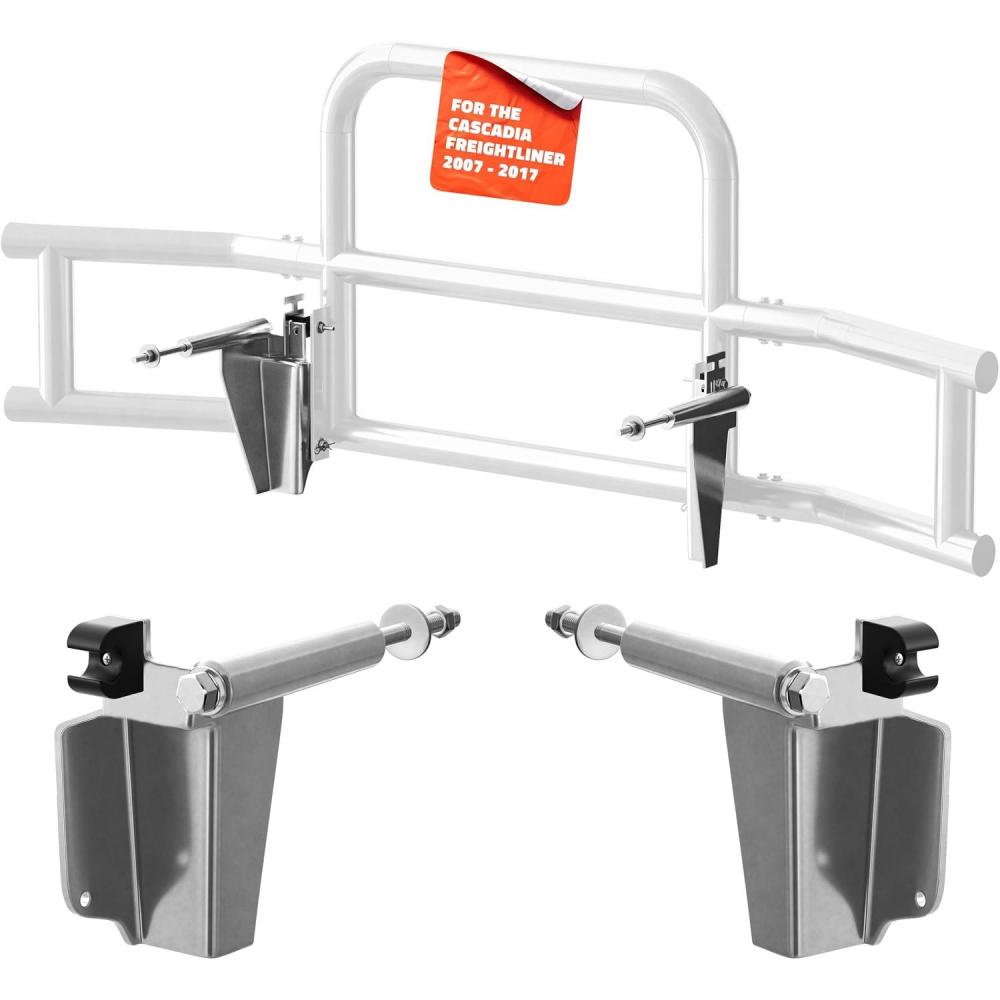 imageMockins Mack Pinnacle 20072014 Bumper Guard Mounting Bracket Set  HeavyDuty AllWeather Folding Front Bumper Bracket wHardware Included to Attach Deer Guard for Mack Pinnacle 0714 Semi TruckFreightliner Cascadia 0717