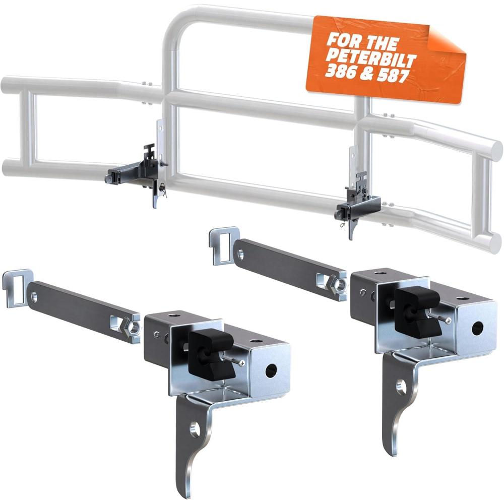 imageMockins Mack Pinnacle 20072014 Bumper Guard Mounting Bracket Set  HeavyDuty AllWeather Folding Front Bumper Bracket wHardware Included to Attach Deer Guard for Mack Pinnacle 0714 Semi TruckPeterbilt 386  587  0612