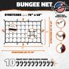 imageMockins 36quotx20quot Heavy Duty Cargo Net for Pickup Truck Bed SUV ampamp Car  6mm Extra Thick ampamp Elastic Bungee Net with Hooks  Stretches Up to 75quotx40quot  4quotx4quot Mesh Square Cargo Netting for Any Load SizeBlack