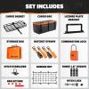 imageMockins 60quotx20quotx6quot Folding Trailer Hitch Cargo Carrier w 20 CuFt Waterproof Cargo Bag for Hitch Carrier  500 Lbs Capacity Weatherproof Luggage Rack for SUV Car ampamp Truck wCar Trailer AccessoriesBlackOrange