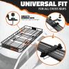 imageMockins 64quotx39quotx6quot Extendable Roof Rack Cargo Carrier for Top of Vehicle  250lbs Cap Car Top Carrier  Rooftop Cargo Basket for SUV Car Van ampamp More  Roof Basket Set wRatchet Straps ampamp Bungee Net84 x 39 x 6