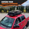 imageMockins 64quotx39quotx6quot Extendable Roof Rack Cargo Carrier for Top of Vehicle  250lbs Cap Car Top Carrier  Rooftop Cargo Basket for SUV Car Van ampamp More  Roof Basket Set wRatchet Straps ampamp Bungee Net64 x 39 x 6