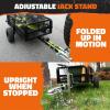 imageMockins 750 Lbs Cap Yard Wagon Heavy Duty UTV ATV Utility Trailer wRamp Attached Jack Stand ampamp 16quot Wheels  OffRoad 14 CuFt Steel Garden Dump Cart for Lawn Tractor Trailer ampamp More wCover ampamp Net