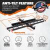 imageMockins AntiTilt 73quot Motorcycle Hitch Carrier with Ramp  500 Lbs Cap Dirt Bike Hitch Carrier  AllWeather Steel Motorcycle Trailer Mount Versatile as eBike Rack ampamp Scooter Rack with AccessoriesBlack