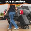 imageMockins XL 60quotx30quotx5quot Folding Hitch Cargo Carrier with Ramp  Heavy Duty Trailer Hitch Basket Cargo Carrier with Portable Wheelchair Ramp  500 Lbs Cap Weatherproof Steel Scooter Rack ampamp AccessoriesX Large  60 x 30 x 5