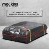 imageMockins XXL 50 CuFt Waterproof Rooftop Cargo Bag for Top of Car Storage  85quotx50quotx20quot AllWeather Soft Shell Vinyl Cargo Roof Bag  Car Top Carrier Without Roof Rack  Roof Rack Bag wAccessories25 Cubic Ft  60x43x17