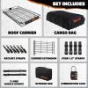 imageMockins XXL 90quotx50quotx6quot Heavy Duty Roof Rack Cargo Carrier w 50 CuFt Waterproof Rooftop Cargo Bag for Top of Car  AllWeather 250 Lbs Cap Car Top Carrier Roof Basket for SUV RV Van wAccessories