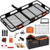 imageMockins 16 Cubic Ft Orange Cargo Carrier Bag ampamp 60quotx20quotx6quot Folding Trailer Hitch Cargo Carrier wRear Lights Bundle