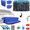 imageMockins 2in1 Trailer Hitch Cargo Carrier Bench 48quotx18quotx6quot w 15 CuFt Vehicle Soft Shell Carriers Bag  500 Lbs Capacity Folding Cargo Hitch Carrier Tailgate Seating Set wStabilizer Straps ampamp Lock48x18x6  15 CuFt Bag  Luxury Bench
