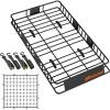 imageMockins 64quotx39quotx6quot Extendable Roof Rack Cargo Carrier for Top of Vehicle  250lbs Cap Car Top Carrier  Rooftop Cargo Basket for SUV Car Van ampamp More  Roof Basket Set wRatchet Straps ampamp Bungee Net64 x 39 x 6