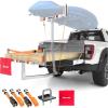 imageMockins 750Lbs Cap Truck Bed Extender Hitch Mount 2in1 AllWeather Steel Trailer Hitch Extender w Stabilizer ampamp Straps Bed Extenders for Trucks ampamp SUVs for Ladder Canoe Pipes Lumber ampamp Kayak RackGray