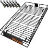 imageMockins 90quotx50quotx6quot XXL Heavy Duty Roof Rack Cargo Carrier for Top of Vehicle Storage  250 Lbs Cap Steel Car Roof Basket wStraps  Weatherproof Rooftop Cargo Basket for SUV RV ampamp Large Vehicles