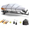 imageMockins Trailerable Boat Covers 1719ft x 98quot  150D Polyester Oxford Boat Cover Fit VHull TriHull Fishing Runabout Bass Boat Cover  UV ampamp Water Resistant  Protects Boat from All ElementsMedium  17  19 x 98