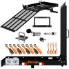 imageMockins XL 60quotx30quotx5quot Folding Hitch Cargo Carrier with Ramp  Heavy Duty Trailer Hitch Basket Cargo Carrier with Portable Wheelchair Ramp  500 Lbs Cap Weatherproof Steel Scooter Rack ampamp AccessoriesLarge  48 x 285 x 4