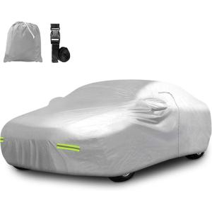 imageMockins 200quotx75quotx60quot Large Sedan Car Cover  190T Polyester Soft Indoor ampamp Outdoor Car Cover for Dust UV Light Rain Snow ampamp Frost  Weather Proof Car Covers for Automobiles  Full Car Tarp Cover SetSedan  Medium  190 x 75 x 60 with Zipper Door