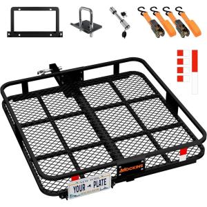 imageMockins 30 Cubic Ft Square Trailer Hitch Cargo Carrier Bag Waterproof ampamp All Weather  40quotx40quotx32quot 500D PVC Cargo Bag for Hitch Carrier  Spacious Truck Bed Waterproof Storage wBuckle Straps ampamp Lock40L X 40W X 6H Hitch Carrier