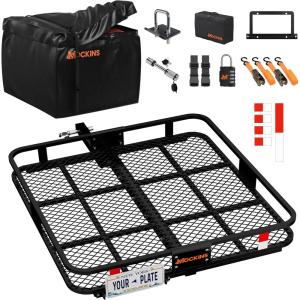 imageMockins 30 Cubic Ft Square Trailer Hitch Cargo Carrier Bag Waterproof ampamp All Weather  40quotx40quotx32quot 500D PVC Cargo Bag for Hitch Carrier  Spacious Truck Bed Waterproof Storage wBuckle Straps ampamp Lock40L X 40W X 6H Hitch Carrier  30 Cu Ft Bag