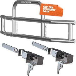 imageMockins 90x115x255 Bumper Guard ampamp Front Bumper Bracket Set for 202225 Peterbilt 386 ampamp 587 Truck Models  Folding Stainless Steel AllWeather Grille Guard ampamp Mounting Bracket Kit for Semi Trucks