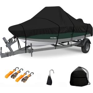 imageMockins Heavy Duty 600D Polyester Oxford Trailerable Boat Cover Fits VHull  TriHull  Fishing Boat  Runabout Boat  Bass Boat  Waterproof ampamp UV Resistant Boat CoverLarge  20  23 x 100