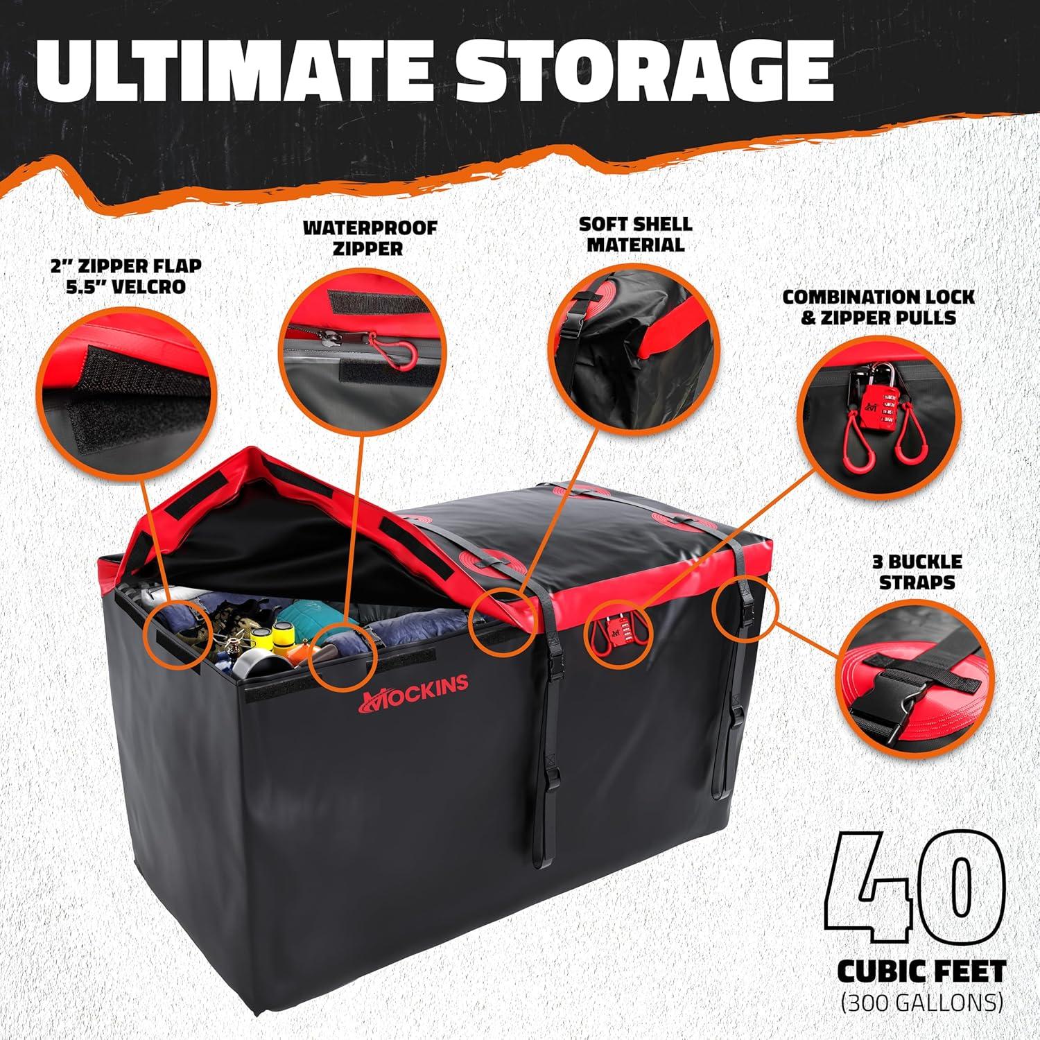 image70quotx30quotx6quot Folding Trailer Hitch Cargo Carrier ampamp 40 Cubic Ft Waterproof Hitch Cargo Carrier Bag Bundle