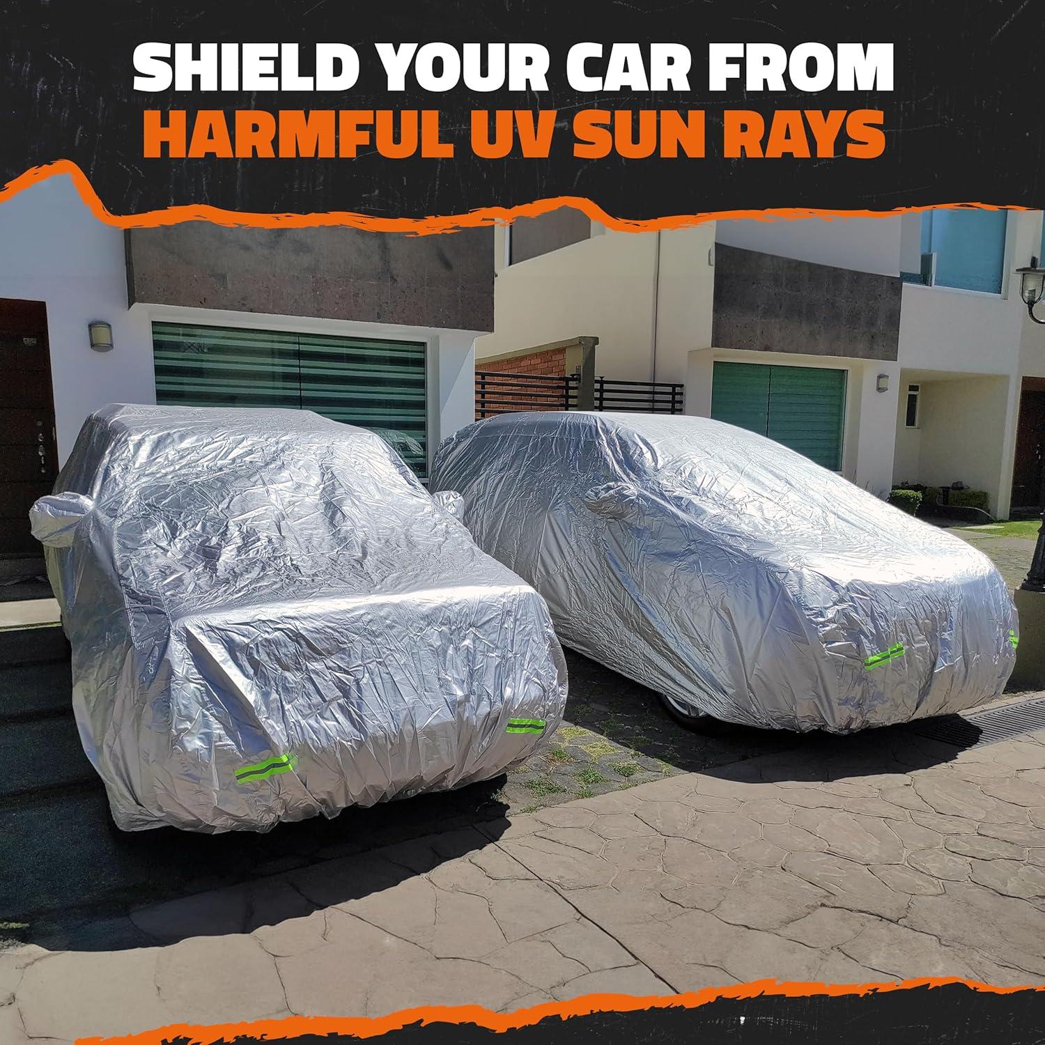 imageMockins 182quotx74quotx68quot Small SUV Car Cover  190T Polyester Indoor ampamp Outdoor Car Covers for Automobiles All Weather Protection from Dust UV Light Rain Snow ampamp Frost  Car Tarp wStrap ampamp Carry BagSUV  Small  182 x 74 x 68