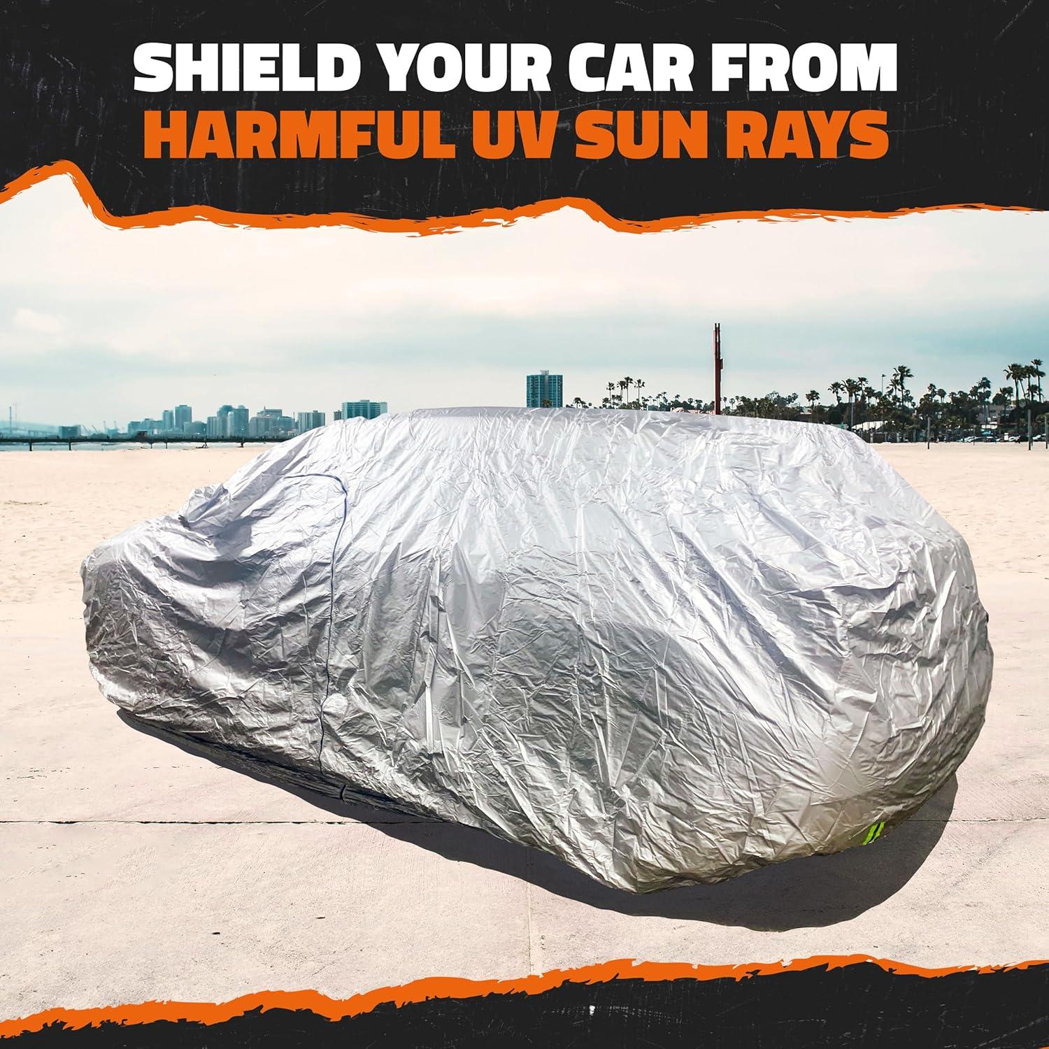 imageMockins 182quotx74quotx68quot Small SUV Car Cover  190T Polyester Indoor ampamp Outdoor Car Covers for Automobiles All Weather Protection from Dust UV Light Rain Snow ampamp Frost  Car Tarp wStrap ampamp Carry BagSUV  Medium  190 x 75 x 72 with Zipper Door