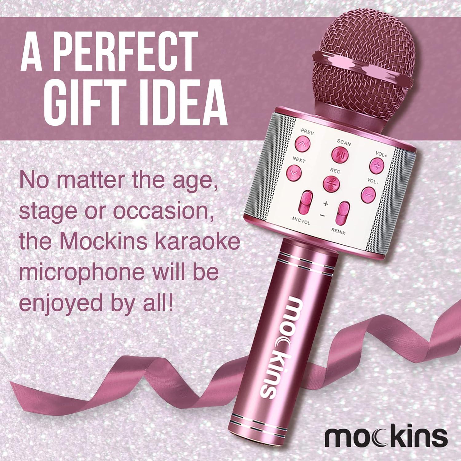 imageMockins Silver Bluetooth Karaoke Microphone for Kids with Built in Wireless Speaker Wireless Microphone Karaoke Compatible with iOS ampamp Android  AllinOne MicPurple