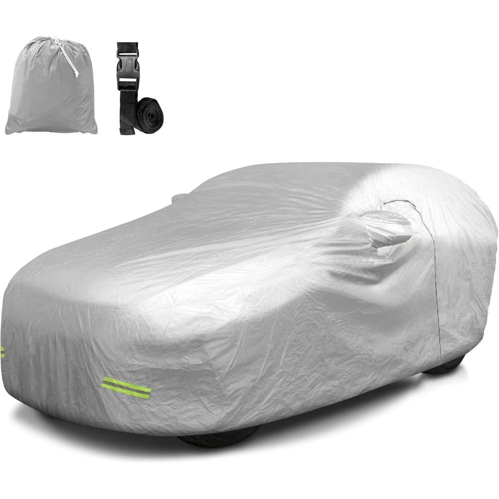 imageMockins 182quotx74quotx68quot Small SUV Car Cover  190T Polyester Indoor ampamp Outdoor Car Covers for Automobiles All Weather Protection from Dust UV Light Rain Snow ampamp Frost  Car Tarp wStrap ampamp Carry BagSUV  Medium  190 x 75 x 72 with Zipper Door