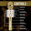imageMockins Silver Bluetooth Karaoke Microphone for Kids with Built in Wireless Speaker Wireless Microphone Karaoke Compatible with iOS ampamp Android  AllinOne MicGold