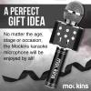imageMockins Silver Bluetooth Karaoke Microphone for Kids with Built in Wireless Speaker Wireless Microphone Karaoke Compatible with iOS ampamp Android  AllinOne MicBlack