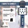 imageMockins Silver Bluetooth Karaoke Microphone for Kids with Built in Wireless Speaker Wireless Microphone Karaoke Compatible with iOS ampamp Android  AllinOne MicNavy