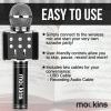 imageMockins Silver Bluetooth Karaoke Microphone for Kids with Built in Wireless Speaker Wireless Microphone Karaoke Compatible with iOS ampamp Android  AllinOne MicBlack