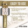 imageMockins Silver Bluetooth Karaoke Microphone for Kids with Built in Wireless Speaker Wireless Microphone Karaoke Compatible with iOS ampamp Android  AllinOne MicGold