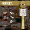 imageMockins Silver Bluetooth Karaoke Microphone for Kids with Built in Wireless Speaker Wireless Microphone Karaoke Compatible with iOS ampamp Android  AllinOne MicGold