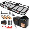 imageMockins 40 Cubic Ft Cargo Carrier Bag ampamp 70quotx30quotx6quot Folding Trailer Hitch Cargo Carrier Bundle