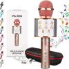 imageMockins Silver Bluetooth Karaoke Microphone for Kids with Built in Wireless Speaker Wireless Microphone Karaoke Compatible with iOS ampamp Android  AllinOne MicRose Gold