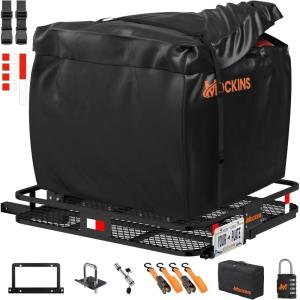 image40quotx40quotx6quot Square Heavy Duty Hitch Cargo Carrier wPlate Bracket ampamp 30 Cubic Ft Square Cargo Carrier Bag Bundle