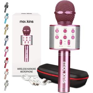 imageMockins Silver Bluetooth Karaoke Microphone for Kids with Built in Wireless Speaker Wireless Microphone Karaoke Compatible with iOS ampamp Android  AllinOne MicPurple