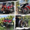 imageMockins 83quot Tilting Motorcycle Hitch Carrier  500 Lbs Capacity eBike Rack wEasy Loading Ramp for Up to 55quot W Tires  Dirt Bike Rack Hitch Hauler Set wLicense Plate Holder Stabilizer ampamp Straps