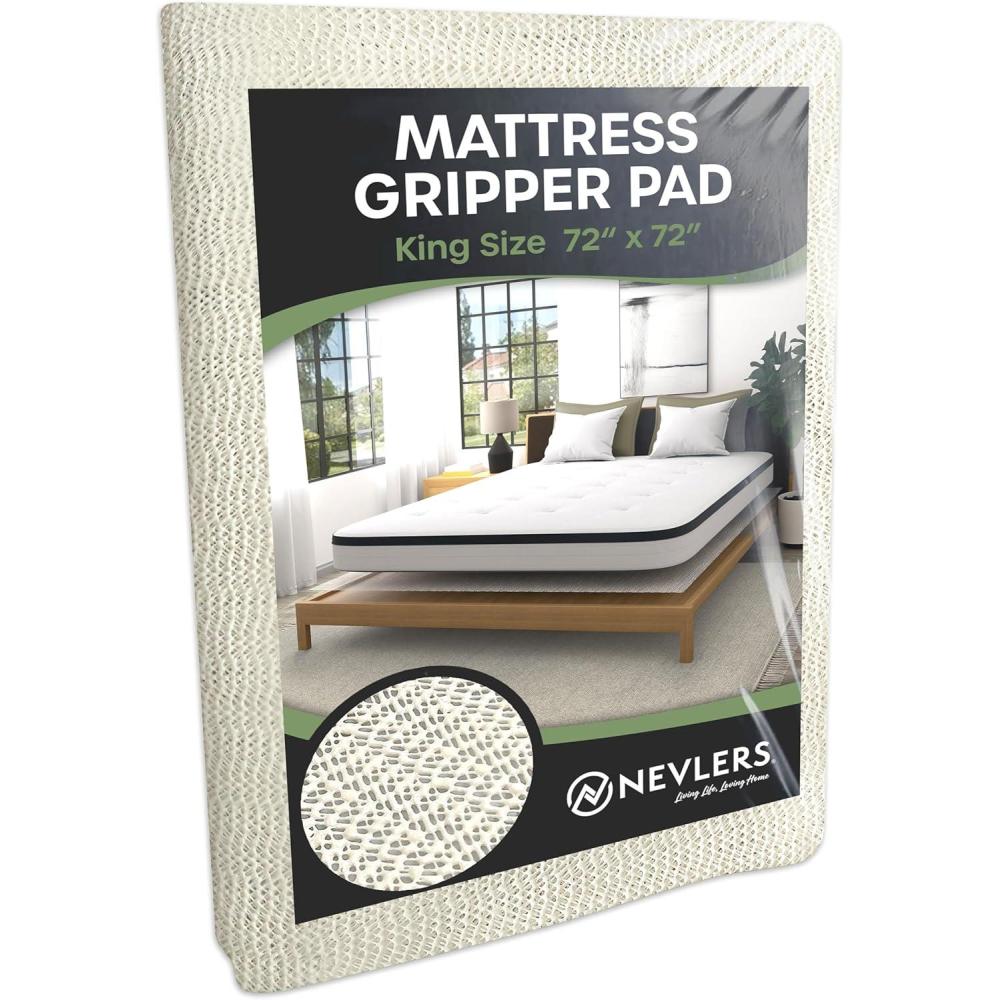 imageNevlers King Size 72quot x 72quot Mattress Slide Stopper  Non Slip Mattress Gripper Pad  Durable OpenWeave PVC Foam Design Bed Slide Stopper Pad  6 ft x 6 ft Sleep Support Grip to Keep Bed from Sliding