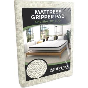 imageNevlers King Size 72quot x 72quot Mattress Slide Stopper  Non Slip Mattress Gripper Pad  Durable OpenWeave PVC Foam Design Bed Slide Stopper Pad  6 ft x 6 ft Sleep Support Grip to Keep Bed from Sliding