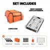imageMockins 50x36x45 Extendable Rooftop Cargo Carrier amp 18 CuFt Orange Waterproof Roof Cargo Bag  250 Lbs Capacity Weatherproof SUV amp Car Roof Rack Basket with Car Top Carrier Bag amp Accessories50x36x45  18 CuFt Bag