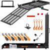 imageMockins 48x285x4 Heavy Duty Trailer Hitch Cargo Carrier with Ramp for Wheelchair  500 Lbs Capacity Steel Folding Cargo Hitch Carrier amp Scooter Ramp wLicense Plate Bracket Stabilizer amp MoreX Large  60x30x5