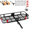 imageMockins 6 Raised Shank Folding Luggage Rack 48x20x6 amp 15 Cu Ft Waterproof Cargo Bag  HeavyDuty 500 Lbs Capacity Trailer Hitch Cargo Carrier for SUV Car Truck ATV amp More wAccessoriesLarge 60 L X 20 W x 6H