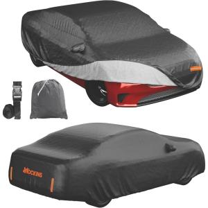 imageMockins 91x49x39 Large Motorcycle Cover Heavy Duty DualLayer 250G PVC  Soft HD Cotton  Motorcycle Cover Waterproof Outdoor Fit for Midsize Cruisers SportTouring Retro Models amp More Up to 91Sedan  Medium  190 x 75 x 60