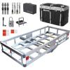 imageMockins 49x22x7 Aluminum Hitch Cargo Carrier amp 20 Cu Ft Waterproof Cargo Bag  500 lbs Capacity Hitch Basket  Lightweight Aluminum Cargo Carrier Kit for 2 Receivers wLocks Stabilizer amp Straps