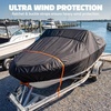 image:imageMockins Large Waterproof Boat Cover 2022 Ft  Trailerable AllWeather 600D Polyester Oxford Boat Tarp with 100 Beam Width  Fits Bass Fishing amp Runabout Boats  Includes TieDown Straps amp Ratchets2023 x 100  600D  Large