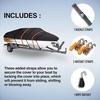 image:imageMockins Large Waterproof Boat Cover 2022 Ft  Trailerable AllWeather 600D Polyester Oxford Boat Tarp with 100 Beam Width  Fits Bass Fishing amp Runabout Boats  Includes TieDown Straps amp Ratchets1719 x 98  600D  Medium