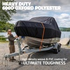 image:imageMockins Large Waterproof Boat Cover 2022 Ft  Trailerable AllWeather 600D Polyester Oxford Boat Tarp with 100 Beam Width  Fits Bass Fishing amp Runabout Boats  Includes TieDown Straps amp Ratchets2023 x 100  600D  Large